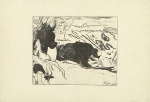 Dvě pračky perou prádlo u vody Les Lavandieres od Paul Gauguin