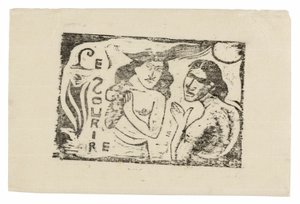 Dvě ženy štěbetají, čelenka pro Le Sourire od Paul Gauguin