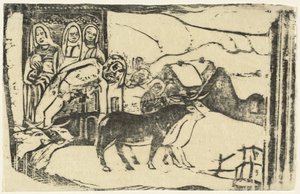 Boží muka v Bretani Le calvaire Breton, v roce 1895 nebo později. od Paul Gauguin