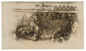 Žena s kočkou od Paul Gauguin
