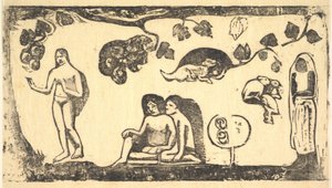 Ženy, zvířata a listí, 1898. od Paul Gauguin