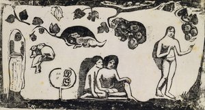 Ženy, zvířata a listí; Ženy, zvířata a listy, 1895-1903 od Paul Gauguin