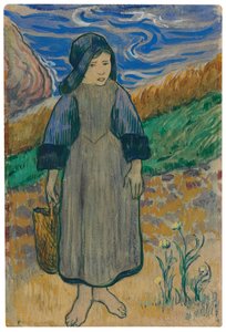 Mladá Bretaňka u moře; Mladá Bretaňka u moře, 1889 od Paul Gauguin