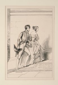 DVORNÍ KOSTÝ 1837 od Paul Gavarni