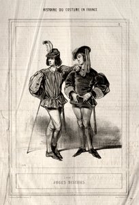 Histoire du Costume en France: Juges diseurs, 1843. od Paul Gavarni