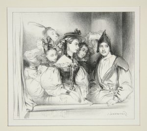 La Loge Du Bal. od Paul Gavarni