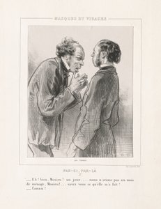 Masky a vizáže: Par-ci, Par-la, 50. léta 19. století. od Paul Gavarni