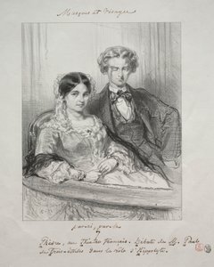 Masky a tváře: Paric, par-la: Phèdre v Théâtre-Francais Debut M. Paula de Trois-Etoiles v roli Hippolyta od Paul Gavarni