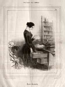 Politika žen: Právo návštěvy, 1843. od Paul Gavarni