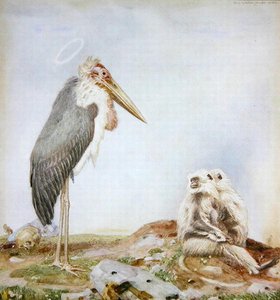 Holy Marabu (akvarel a tužka na papíře) od Paul Grabwinkler