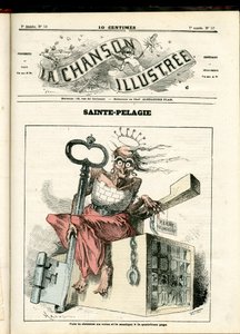La Chanson illustree (časopis), číslo 52, Satirický v barvách: Pelagie - Republikán, Věznice, Sainte Pelagie - ilustrace Hadol (1835-1875) od Paul Hadol