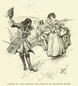 Claude du Vall Tanec Coranta na Hounslow Heath (rytina) od Paul Hardy