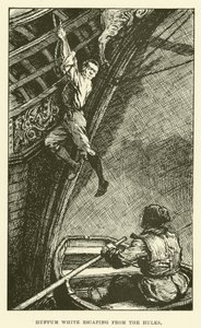 Huffum White Escaping from the Hulks (rytina) od Paul Hardy