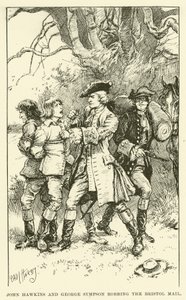 John Hawkins a George Sympson Robbing the Bristol Mail (rytina) od Paul Hardy