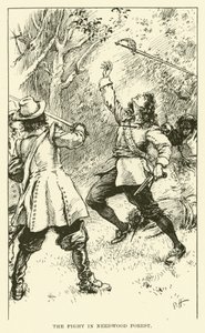 The Fight in Needwood Forest (rytina) od Paul Hardy