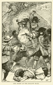 The Fight in the Hollow Road (rytina) od Paul Hardy