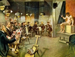 Studenti umění, asi 1930 (ilustrace) od Paul Heydel