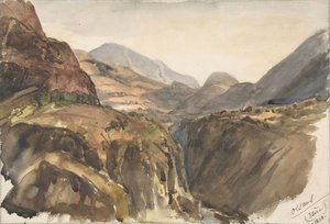 Mountain View v Oisans Isère, 1858. od Paul Huet