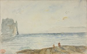 Pohled na Etretat od Paul Huet
