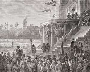 Oslava nejvyšší bytosti, 8. června 1794, z „Histoire de la Revolution Francaise“ od Louise Blanca (1811-82) 1847-62 od Paul Jonnard