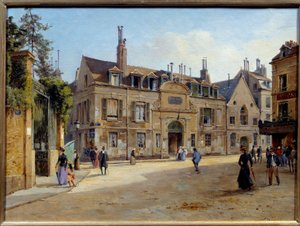 Pohled na bývalou nemocnici Pie v rue Lacepede v Paříži Obraz Victora Dargauda (asi 1850-asi 1913) 1904 Ne. 0,24 x 0,38 m Paříž, Musee Carnavalet