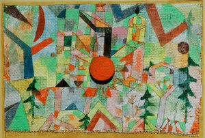 Hrad se zapadajícím sluncem od Paul Klee