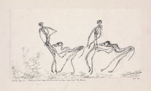 Candide, kapitola 16. Zatímco je následovaly dvě opice a kousaly se do hýždí, 1911. od Paul Klee