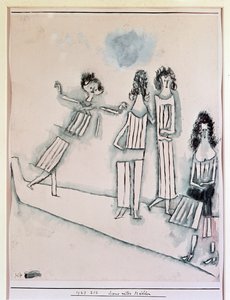 Scéna s dívkami (Kresba, 20. století) od Paul Klee