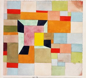 rozdělené barevné obdélníky; Rozdělit barevné čtverce od Paul Klee
