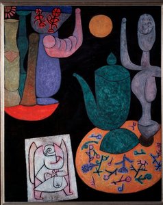Zátiší na černém pozadí - malba od Paul Klee