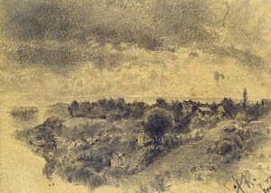 Bez názvu (Berne, pohled na Rosengarten) 1897 (tužka a štětec na papíře) od Paul Klee