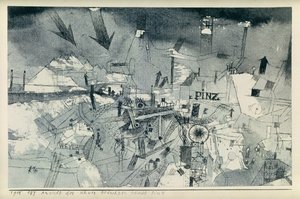 Pohled na vážně ohrožené město Pintz od Paul Klee
