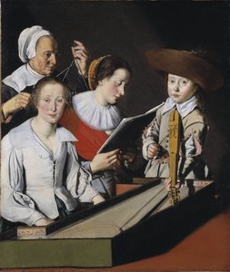 Une fete musicale - Hudební večírek, La Tarte, Paul (?-1636). Olej na plátně. Rozměr: 116 x 98,8 cm. Národní muzeum Stockholm od Paul La Tarte