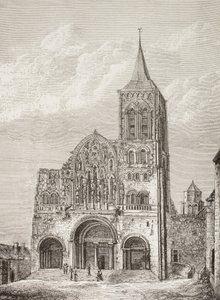 Opatský kostel Magdeleny ve Vezelay ve Francii, kde svatý Bernard kázal na druhé křížové výpravě v roce 1146. od Paul Lacroix
