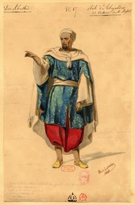 Abayaldos. Návrh kostýmů pro operu Dom Sébastien, Roi de Portugal, 1843.