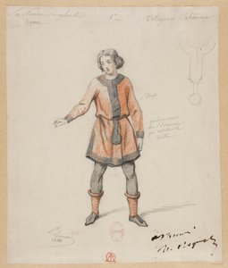 Gounod - Krvavá jeptiška - Čtyři kostýmní modely Paula Lormiera - 1. Český vesničan od Paul Lormier