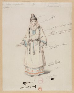 Gounod - Krvavá jeptiška - Čtyři kostýmní modely Paula Lormiera - 2. Český vesničan od Paul Lormier
