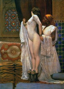 Harem: After the Bath, cca 1894 (barevné lito) od Paul Louis Bouchard