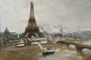 Eiffelova věž při pohledu ze Seiny, 1889.