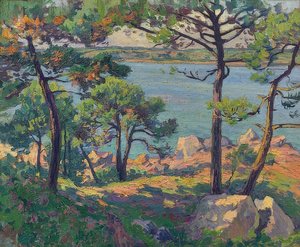 Borovice na řece Trieux. 1913 od Paul Madeline