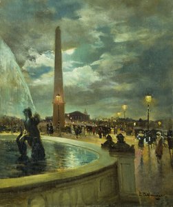 Place de la Concorde (olej na desce) od Paul-Marcel Balmigere