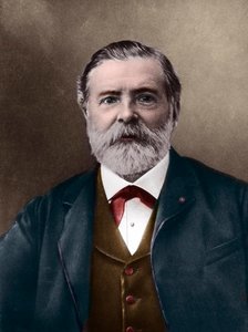 Portrét Etienne-Jules Marey (1830-1904); anglický vědec a chronofotograf; vynálezce sfygmografu a průkopník fotografie a kina. Foto Nadar, Paul (1856-1939). Digitální barvení.