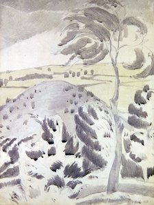 Kopec a strom od Paul Nash