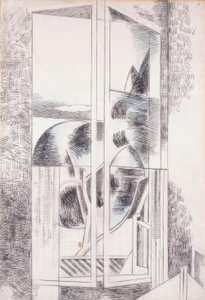 Abstraktní okno Riviera od Paul Nash