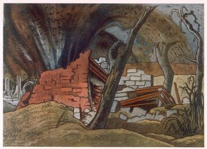 Shell Bursting, od britských umělců na frontě, pokračování západní fronty, část třetí, Paul Nash od Paul Nash