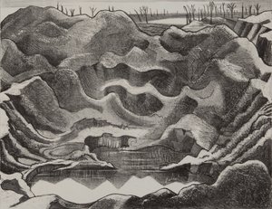 Důlní kráter, Hill 60, Ypres Salient od Paul Nash