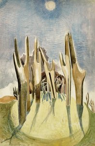 Dřevo na kopci od Paul Nash