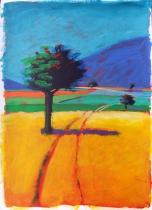 Blue Hill (akryl na kartě) od Paul Powis