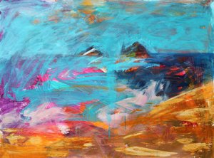 Cape Cornwall, 2021 (akryl na desce) od Paul Powis
