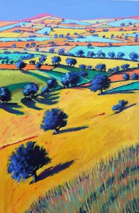 Cotswold Valley, 2021 (akryl na desce) od Paul Powis